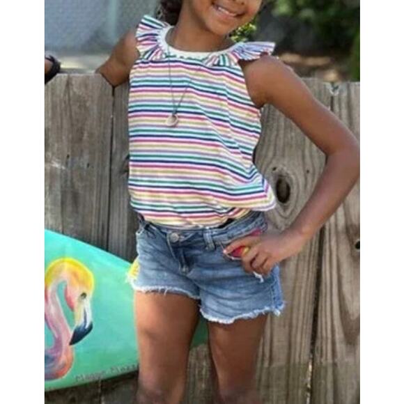 Mini Boden Charlie Pom Jersey Tank Top Green 7-8 - Picture 6 of 6